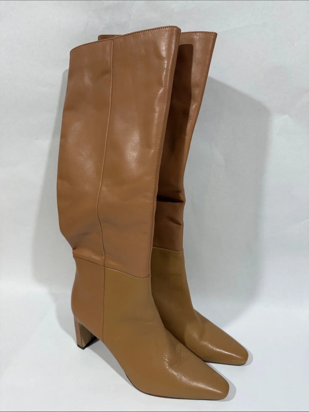 SAM EDELMAN Sylvia Knee High Leather Boot in Luxe Tan New $200.00 8.5